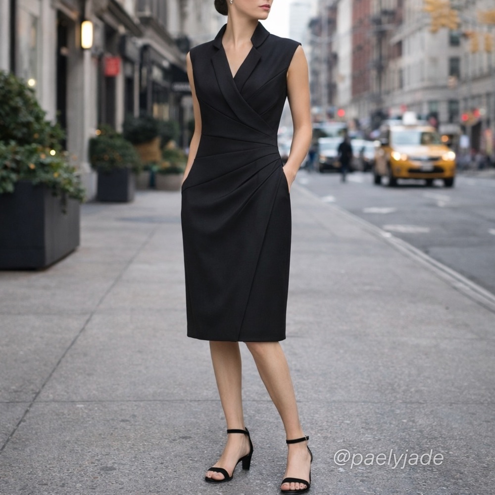 Brioni Wool Sleeveless Black Dress